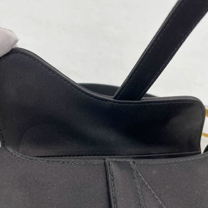 Dior Saddle Mini Silk Black with Crystal Embedded Buckles