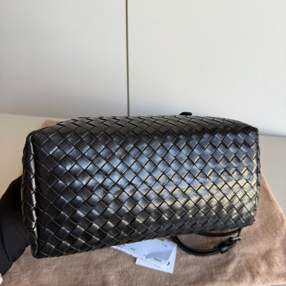 Bottega Veneta Roma Handbag Bag Intrecciato Nappa Leather Black Mini 25cm