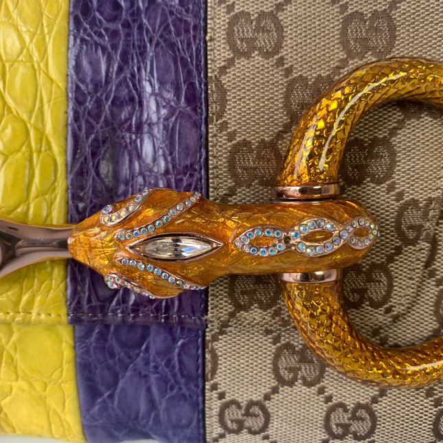 Gucci Horsebit 1955 Chain bag with embellished snake head buckle