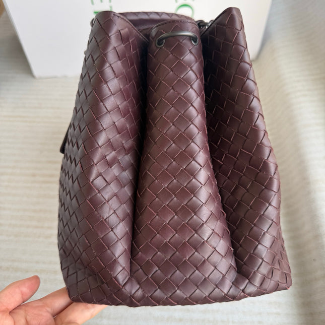Bottega Veneta Roma Burgundy Intrecciato Nappa Leather Large 35cm