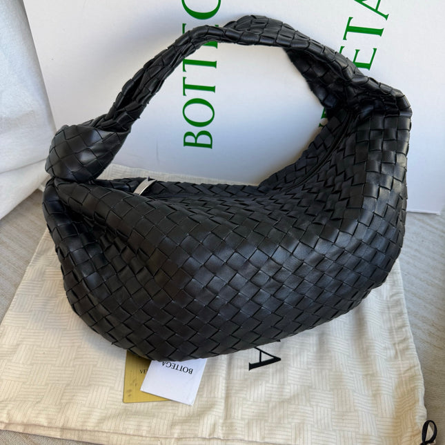 Bottega Veneta Jodie Small Black Lambskin Leather Silver Hardware