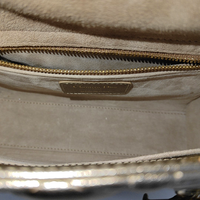Lady Dior ABCdior Small Pink Irediscent and Metallic Cannage Lambskin Handbag