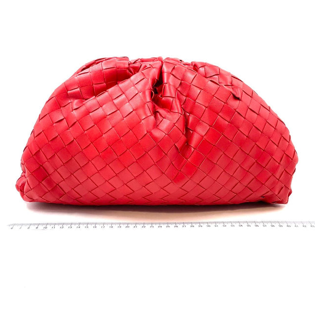 Sold Bottega Veneta Pouch Large Intrecciato Leather Clutch Red