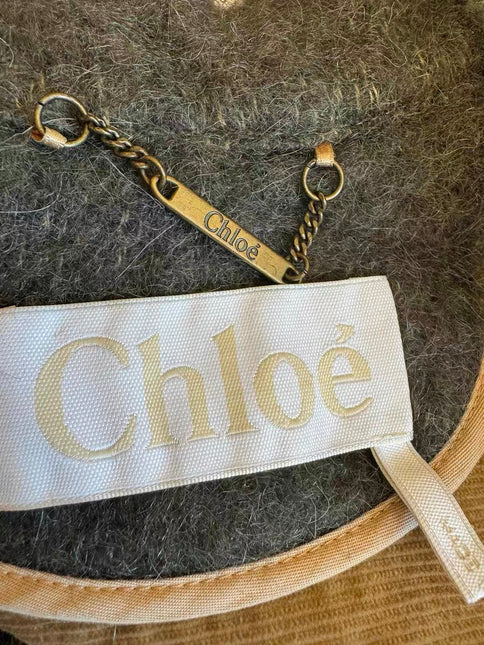 Chloé 2017 Fall/Winter Green Mohair Plaid Coat Oversized Fit Size S