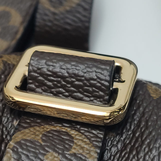 Louis Vuitton Atlantis Large Brown Monogram Canvas Bucket Bag with Strap