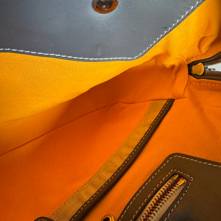 Goyard Ambassade Document Case Small 35cm Handbag Grey Canvas Leather Silver Hardware