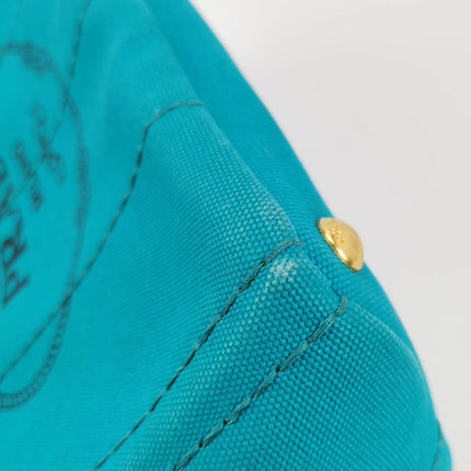 Sold Prada Canape Canvas Tote Small Blue Top Handle Bag