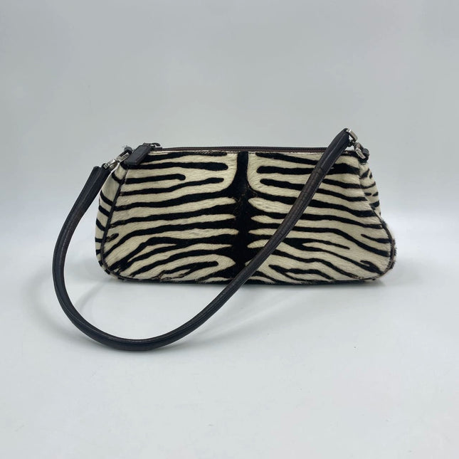 Prada Zebra Print Ponyhair Calfskin Leather Shoulder Bag