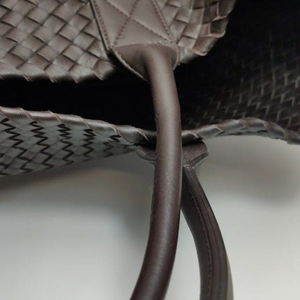 Sold Bottega Veneta Cabat Large Intreccio Leather Tote Bag Dark Chocolate Brown with Pouch