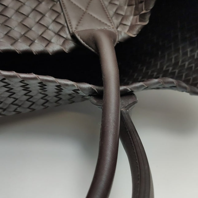 Sold Bottega Veneta Cabat Large Intreccio Leather Tote Bag Dark Chocolate Brown with Pouch