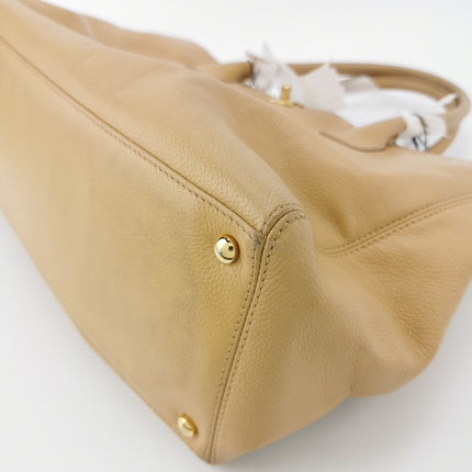Chanel Cerf Executive Medium Beige Leather Handbag 35cm