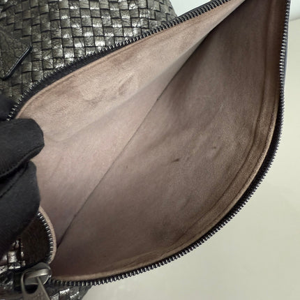 Bottega Veneta Cabat Maxi Intreccio Leather Tote Bag Metallic 50cm