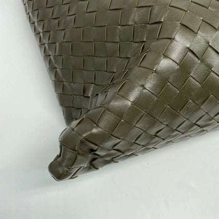 Bottega Veneta Hop Large Leather Dark Olive Green Hobo Bag