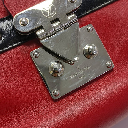 Louis Vuitton Petite Malle Mini Soft Trunk Red and Black Leather Crossbody Bag