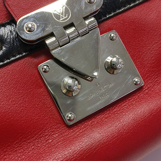 Louis Vuitton Petite Malle Mini Soft Trunk Red and Black Leather Crossbody Bag