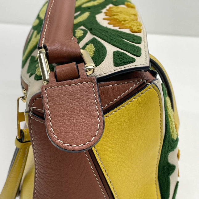 Loewe x William De Morgan Puzzle Small Embroidered Brown Yellow Multicolor