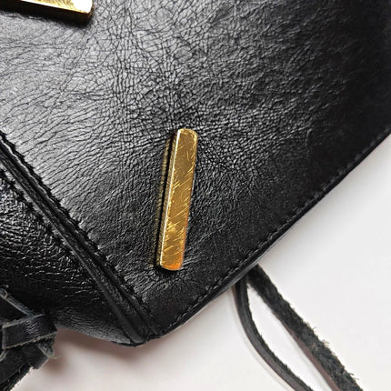 Loewe Puzzle Medium Cuir Lisse Noir Logo Blanc 2016