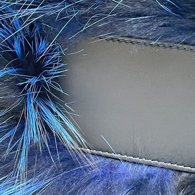 Fendi Peekaboo Mini Fox Fur Blue Limited Edition 2014
