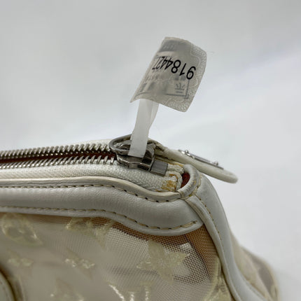 Louis Vuitton Lockit White Mesh Monogram and Leather Handbag
