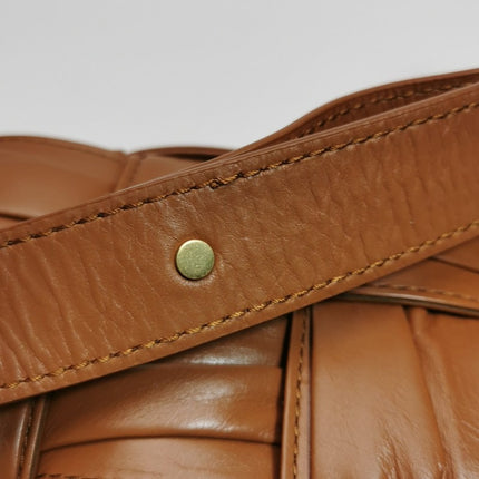 Bottega Veneta Brick Cassette Small Tan Brown Leather Crossbody Bag