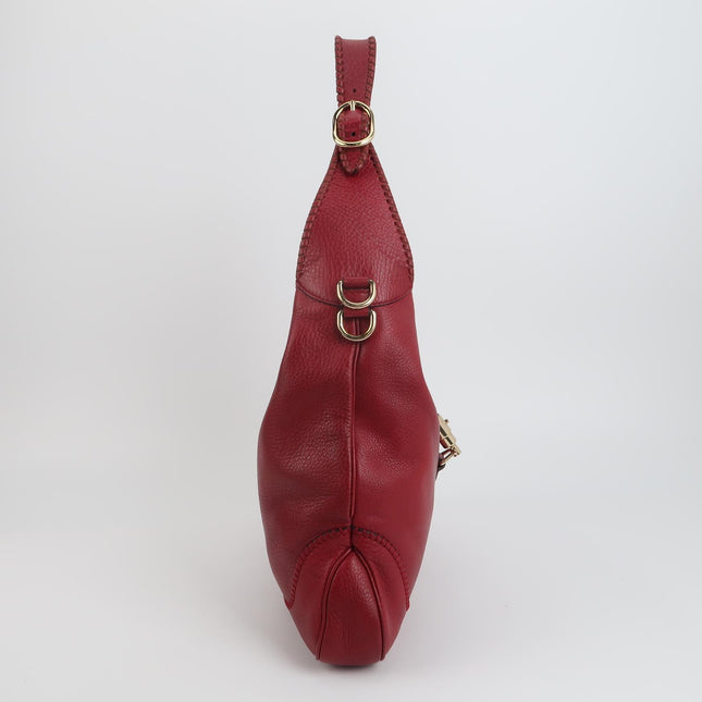 Gucci Jackie Medium Red Calfskin Leather Crossbody Bag