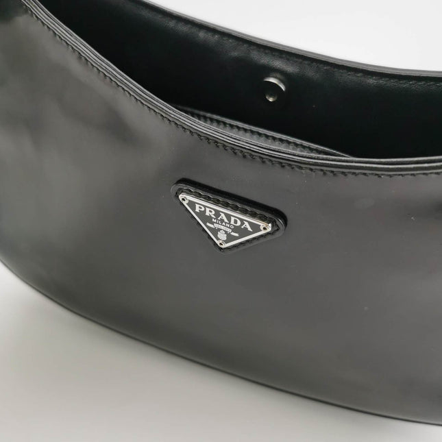 Sold Prada Cleo Black Smooth Leather Shoulder Bag