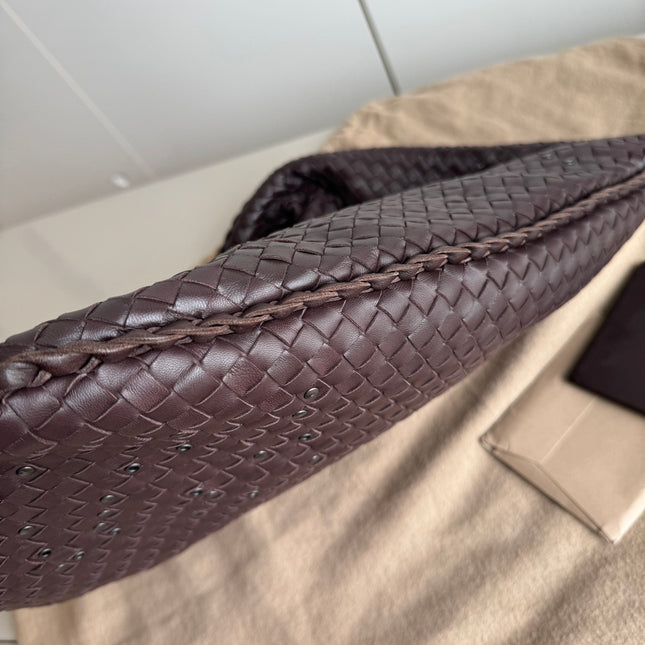 Sold Bottega Veneta Hobo Bag Large Dark Chocolate Brown Lambskin with Studs 47cm