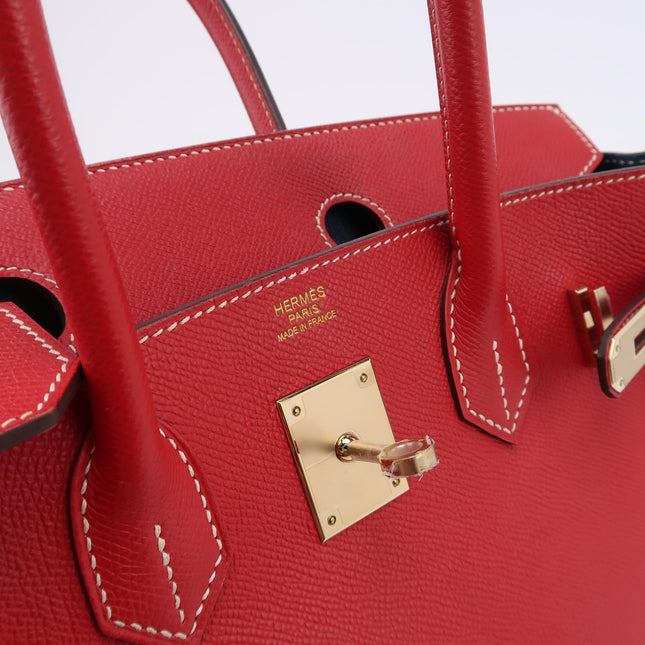 Hermes Birkin 30 Epsom Leather Red Rouge Casaque Gold Hardware 2012