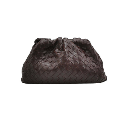Bottega Veneta Pouch Large Intrecciato Wine Burgundy Calfskin Leather-Luxbags