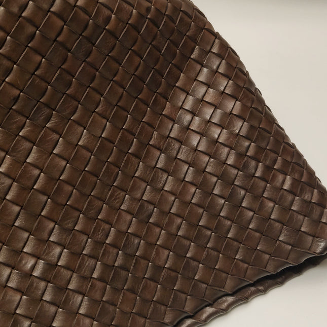 Bottega Veneta Cabat Tote Intreccio Leather Dark Chocolate Brown 44cm