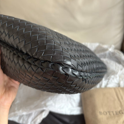 Bottega Veneta Intrecciato Hobo Bag Medium Black Lambskin leather 45cm