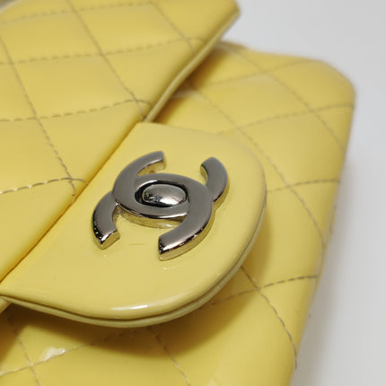 Chanel Classic Flap Rectangular Mini Yellow Patent Leather Silver HW, 2014-2015