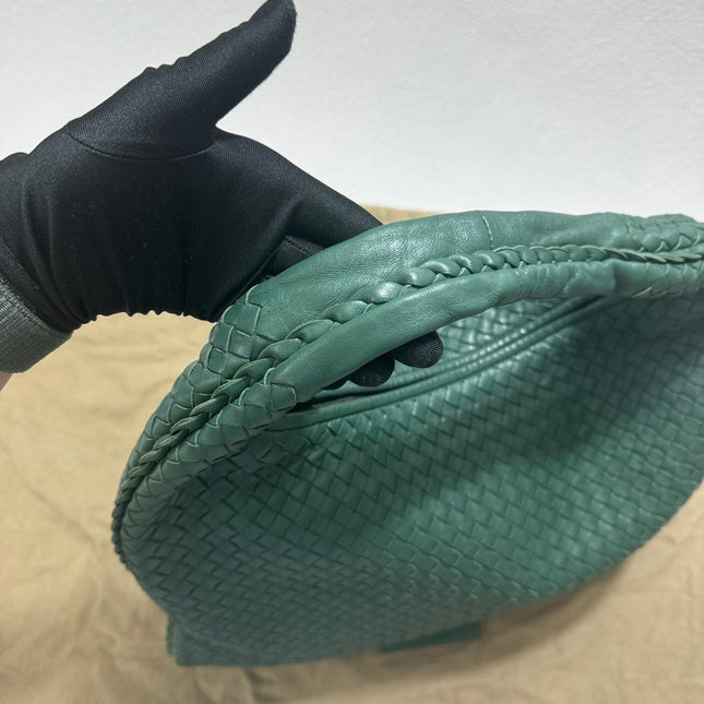 Bottega Veneta Veneta Hobo Medium Dark Green 45cm Lambskin Leather