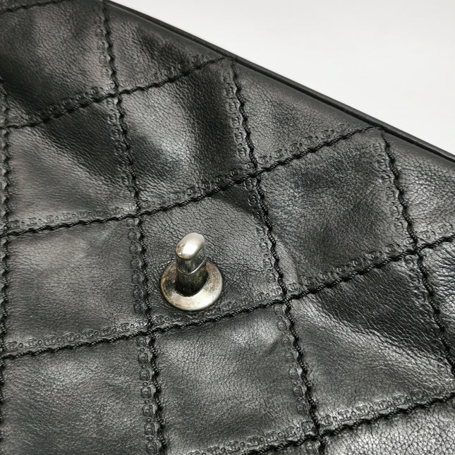 Chanel 2013 Paris-Edinburgh Large Black Flap Calfskin Leather Shoulder Bag