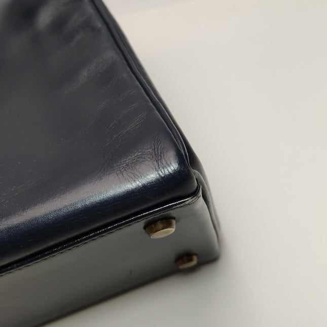 Hermes Kelly 32 Retourne 78 Blue Marine Navy Box Leather Gold HW 1980