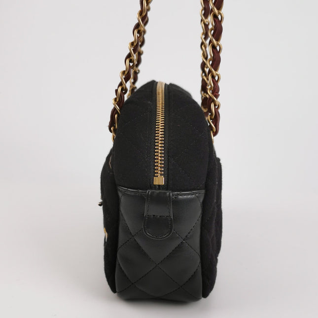 Chanel Métiers d'Art Paris-Hamburg 2018 Wool Nautical Charms Camera Bag Dark Navy