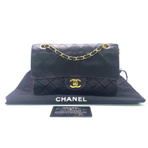 Chanel Classic Flap Small Black Lambskin Leather with 24k Gold Hardware