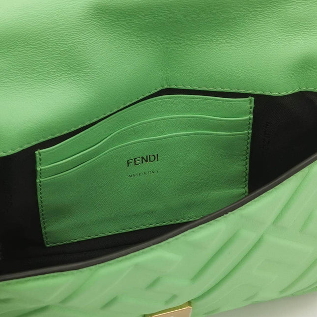 Sold Fendi Baguette Mini Green Nappa Leather Crossbody Bag