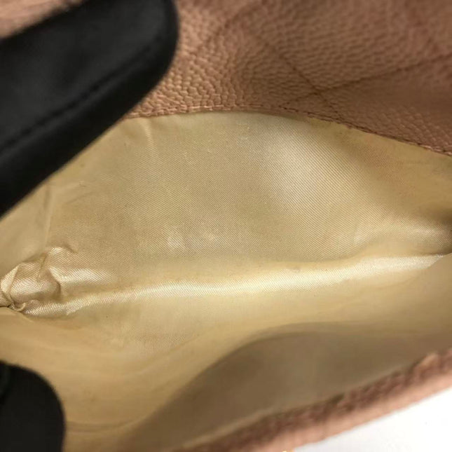 Chanel Medium Camera Case Bag Beige Caviar Leather Gold Hardware
