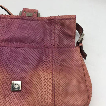 FENDI Baguette Vintage Purple Python-skin Leather Shoulder Bag