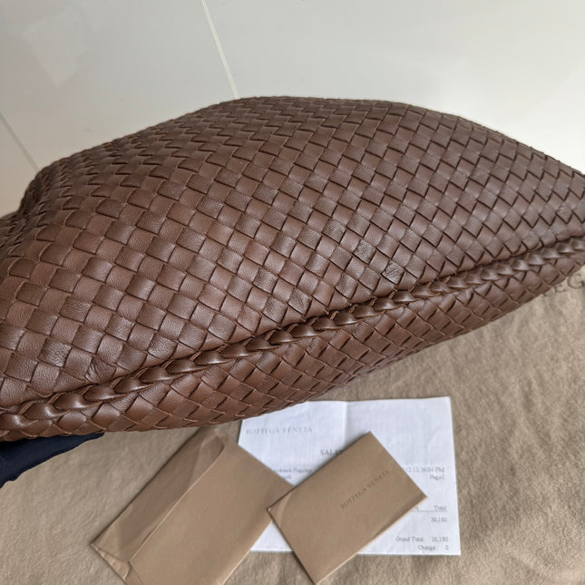 Bottega Veneta Hobo Bag Large Milk Chocolate Brown Lambskin leather 47cm