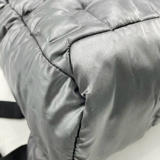 Chanel Doudoune Backpack Embossed Black Nylon Medium