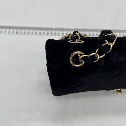 Chanel Classic Flap Medium Black Velvet Gold Hardware, 2014-2015