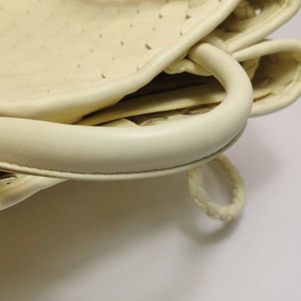 Bottega Veneta Andiamo Small Butter Yellow Fish Scale Patent Leather Handbag