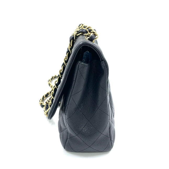 Chanel Classic Flap Jumbo 2009 Black Caviar Leather Single Flap Gold Hardware