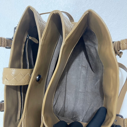 Bottega Veneta Roma Intrecciato Nappa Leather Beige Light Brown Small 30cm