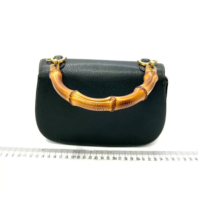 Gucci Bamboo 1947 Top Handle Bag Leather Small Dark Green