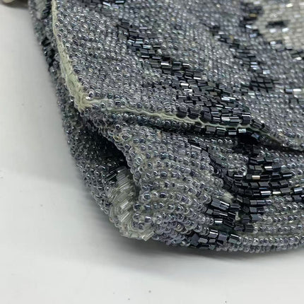Gucci by Tom Ford Grey Blue Beaded Snake-skin Pattern Chain Shoulder Bag S/S 2000