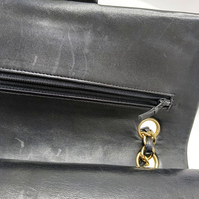 Chanel Classic Flap Medium Black Lambskin Leather Gold Hardware 2009-2010