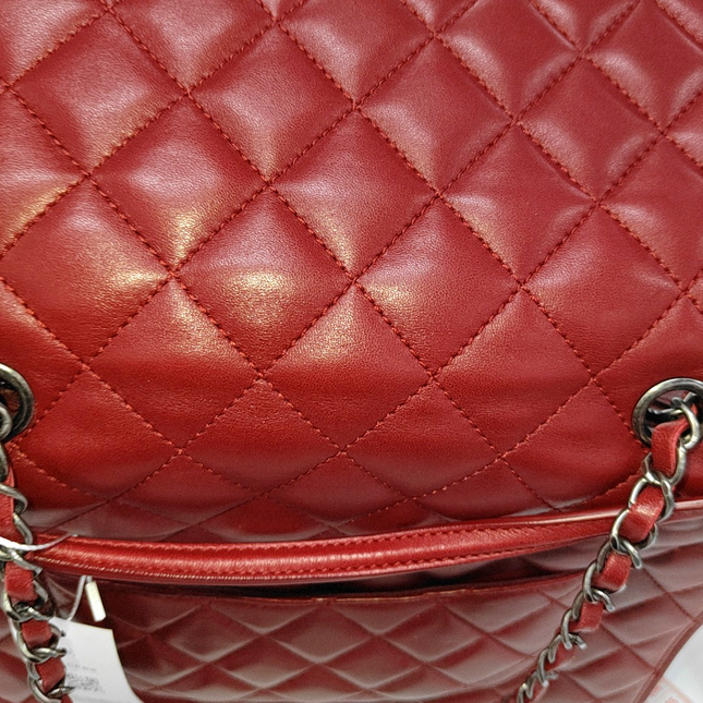 Sold Chanel Classic Flap Jumbo Large Red Calfskin Leather, 2013-2014